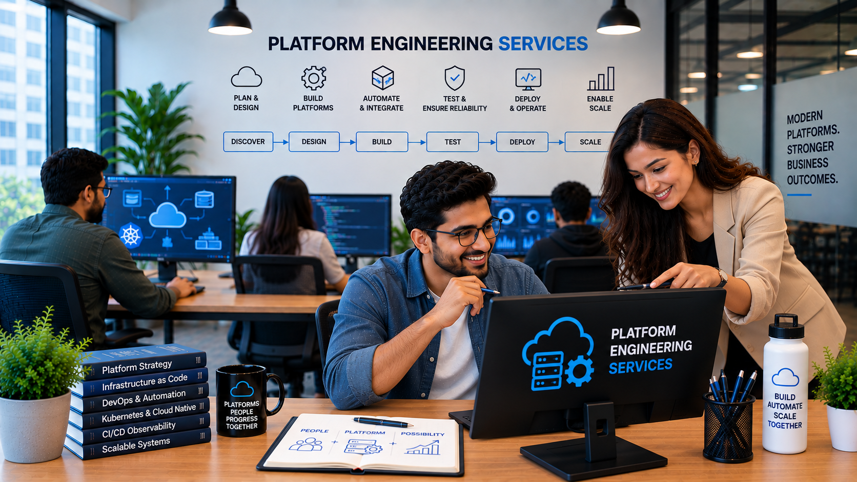Platform engineering team designing an internal developer platform