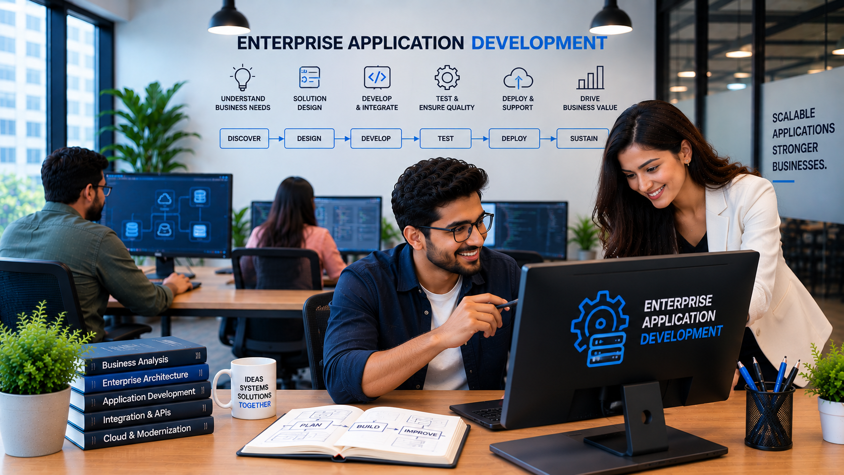Enterprise Application Development team collaborating on a production-ready digital solution